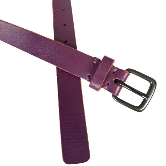 Levis Purple Leather Belt Gunmetal Buckle Size 32 Fits 31 to 35 in Waist - Picture 1 of 8